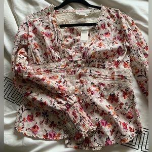 NWT Anthropologie floral shirt size 4